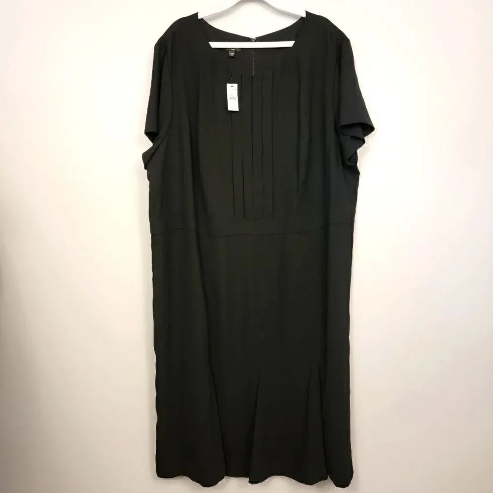 Talbots Black Pleated Dress 